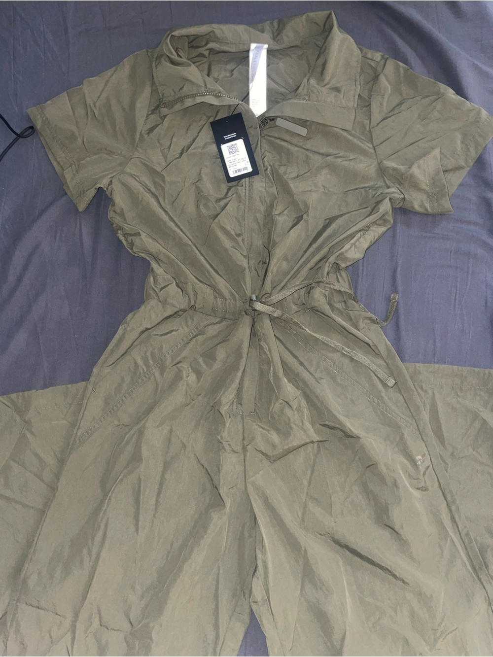Fabletics Olive Midi Shirt Dress with Drawstring Waist